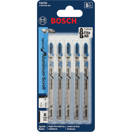 Jigsaw Blades, High Speed Steel, T-Shank, 4" L, 8 TPI Seaboard Timber Mart