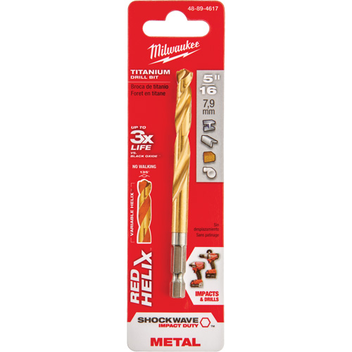 Shockwave Drill Bit, 5/16", Titanium, 2-39/64" Flute, 135° Point Seaboard Timber Mart