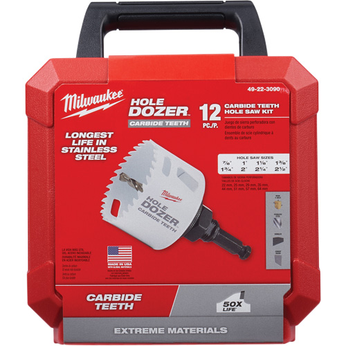 Trousse de scies-cloches Hole Dozer, 12 morceaux Seaboard Timber Mart