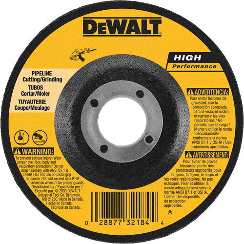 High Performance Pipeline Wheel, 5" x 1/8", 7/8" Arbor, Aluminum Oxide, Type 27 Seaboard Timber Mart