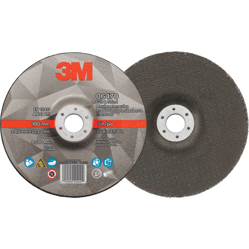 Cut & Grind Wheel, 7" x 1/8", 7/8" Arbor, Type 27, Ceramic Seaboard Timber Mart