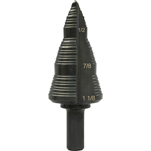 Foret &eacute;tag&eacute; &agrave; trous multiples no 9, 3/16" - 1-1/8", Acier rapide Seaboard Timber Mart