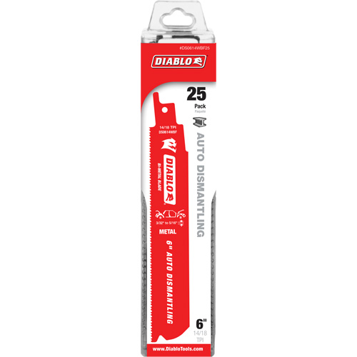 Lame de scie alternative autod&eacute;montage, Bim&eacute;tal, 14-18 Dents par pouce, 6" lo x 1" la Seaboard Timber Mart