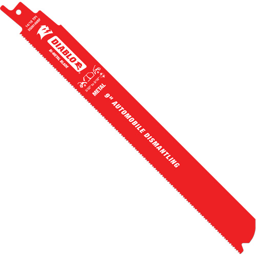 Reciprocating Blade for Auto Dismantling, Bi-Metal, 10-14 TPI, 9" L x 1" W Seaboard Timber Mart