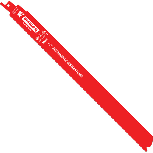 Reciprocating Blade for Auto Dismantling, Bi-Metal, 10-14 TPI, 12" L x 1" W Seaboard Timber Mart