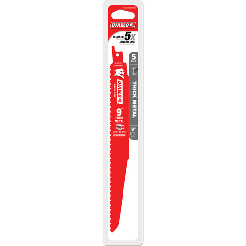 Reciprocating Blade for Thick Metal/Demolition, Bi-Metal, 8-10 TPI, 9" L Seaboard Timber Mart