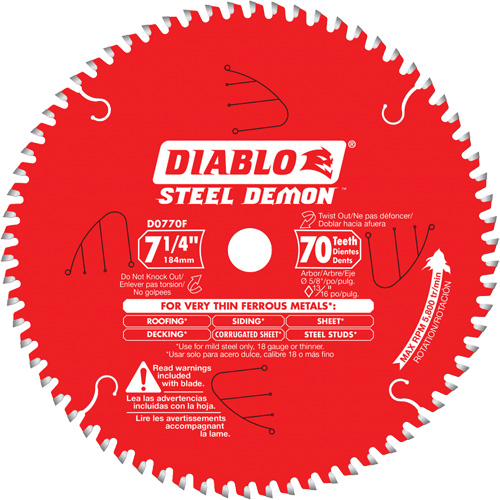 Steel Demon Cutting Saw Blade, 7-1/4", 70 Teeth, Metal Use Seaboard Timber Mart
