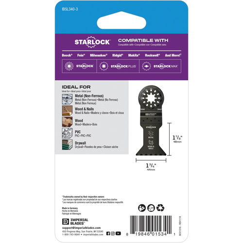 Starlock 1-3/4" Standard Metal Blade Seaboard Timber Mart