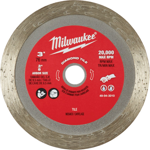 Lame pour coupe de carreaux, 3" x Arbre de 3/8", Losange, 20 000 Tr/min Seaboard Timber Mart