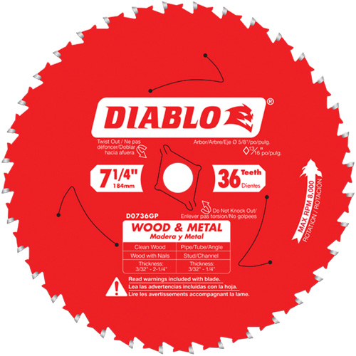 Steel Demon Cermet II Saw Blade, 7-1/4", 36 Teeth, Metal Use Seaboard Timber Mart
