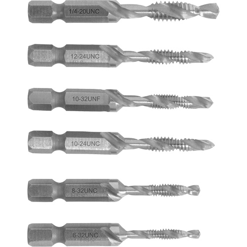6-32 to 1/4-20 Drill Tap Set, 6 Pieces Seaboard Timber Mart