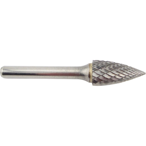 Tree Shape Pointed End Carbide Shipyard Bur, SG-5, 1/2" Dia., 1/4" Shank, 1" Depth of Cut Seaboard Timber Mart