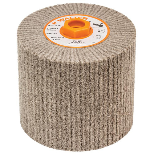 Blendex Surface Conditioning Drum, 4-1/2" Dia. x 4" W, 5/8"-11 Arbor, Fine Grit Seaboard Timber Mart