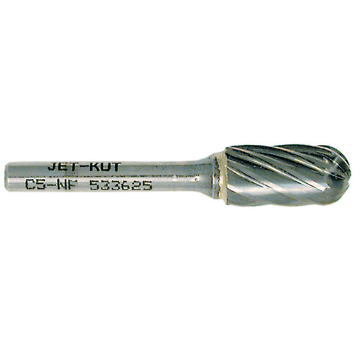 C5-NF JET-KUT&reg; Ball Nose Shape Bur for Aluminum/Non-ferrous Materials, 1/2" Dia. Seaboard Timber Mart