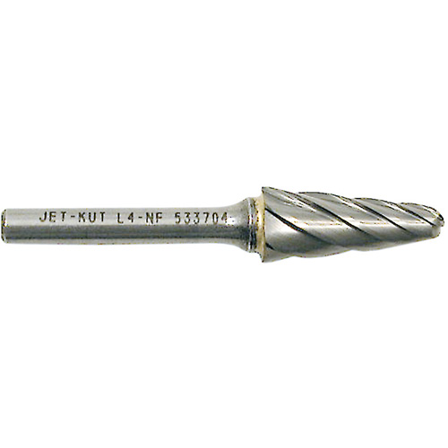 L4-NF 1/4" Taper Shape Bur for Aluminum/Non-ferrous Materials, 1/2" Dia. Seaboard Timber Mart