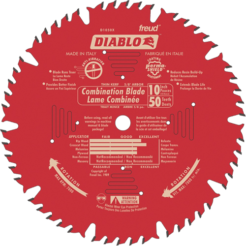 Contractor Saw Blades - Combination Saw Blades, 10", 50 Teeth, Wood Use Seaboard Timber Mart