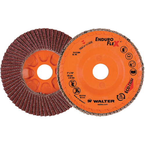 Disque &agrave; lamelles Enduro-Flex, 5" x 7/8", Type 27, Grain 40, Alumine de zirconium Seaboard Timber Mart