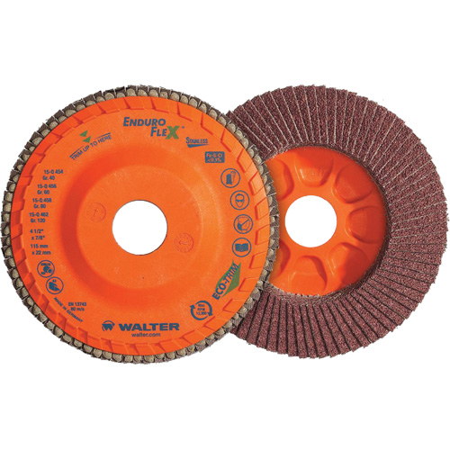 Enduro-Flex Stainless Flap Disc, 4-1/2" x 7/8", Type 27, 60 Grit, Zirconia Alumina Seaboard Timber Mart