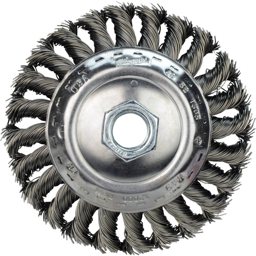 Disque m&eacute;tallique &agrave; fils &eacute;troits nou&eacute;s, Dia. 4", Fils 0,02", Arbre 5/8"-11, Acier inoxydable Seaboard Timber Mart