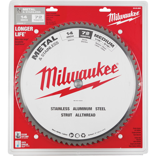 Lames de scie circulaire Endurance, 14", 72 dents, Pour M&eacute;tal Seaboard Timber Mart