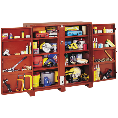 Jobsite Shelf Cabinet, Steel, 47.5 Cubic Feet, Red Seaboard Timber Mart