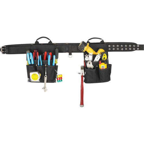 20 Pocket Tool Belt Combo, Polyester, Black Seaboard Timber Mart