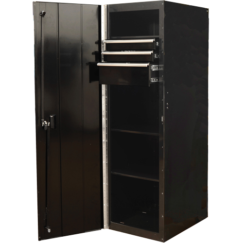 RX Series Side Cabinet, 3 Drawers, 19" W x 25" D x 61" H, Black Seaboard Timber Mart