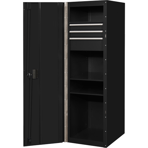 RX Series Side Cabinet, 3 Drawers, 19" W x 25" D x 61" H, Black Seaboard Timber Mart