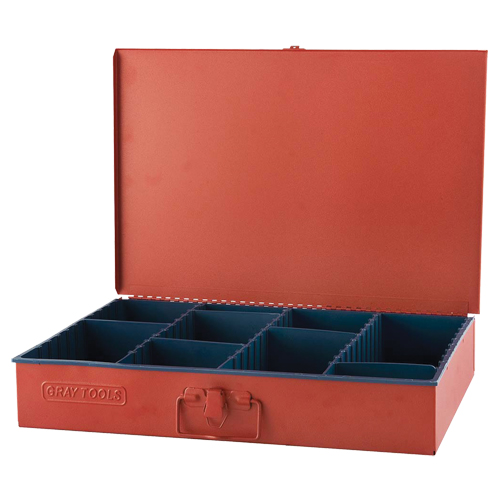 Compartment Box With 12 Adjustable Compartments, 12" D x 18" W x 3" H, Red Seaboard Timber Mart