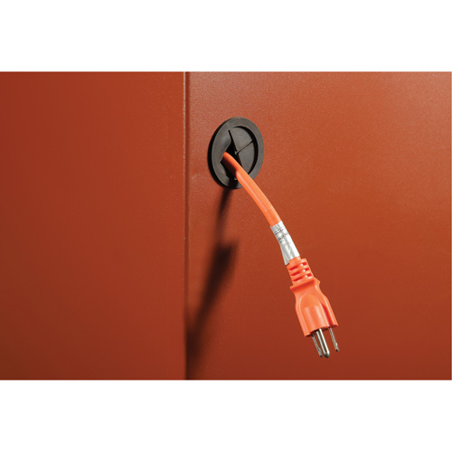 Coffre de chantier et surface de travail sur le terrain, 33" la x 63" p x 80" h, Acier, Rouge Seaboard Timber Mart