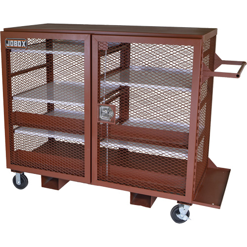 Armoire mobile en treillis, Acier, 49 pi³, Rouge Seaboard Timber Mart