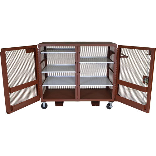 Armoire mobile en treillis, Acier, 49 pi³, Rouge Seaboard Timber Mart