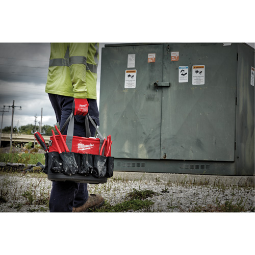 Sac ovale utilitaire, Nylon balistique, 24 pochettes, Noir/Rouge Seaboard Timber Mart