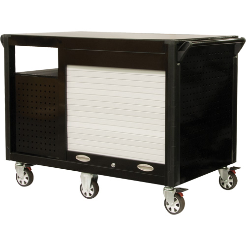 Chariot industriel, 12 tiroirs, 31-5/8" lo x 52-1/2" la x 40-1/4" h, Noir/Orange Seaboard Timber Mart