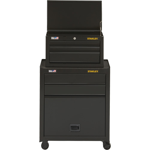100 Series Tool Chest & Cabinet, 5 Drawers, 26-1/2" W x 14" D x 43-1/2" H, Black Seaboard Timber Mart