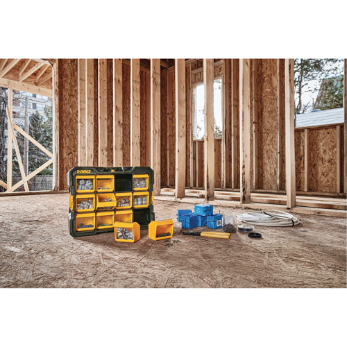 Flip-Bin Organizer, 3-7/8" W x 17-3/4" D x 13-7/8" H, Black/Yellow Seaboard Timber Mart