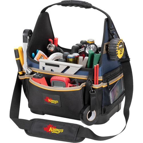 Porte-outils &eacute;lectrique/CHVAC &agrave; base moul&eacute;e, Polyester balistique, 20 pochettes, Noir/Bleu Seaboard Timber Mart