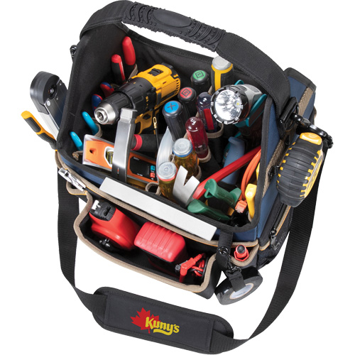 Porte-outils &eacute;lectrique/CHVAC &agrave; base moul&eacute;e, Polyester balistique, 20 pochettes, Noir/Bleu Seaboard Timber Mart