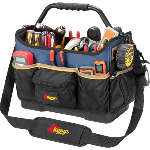 Boîte &agrave; outils ouverte &agrave; base moul&eacute;e, Polyester balistique, 17 pochettes, Noir/Bleu Seaboard Timber Mart