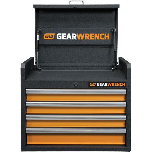 GSX Series Tool Chest, 26" W, 4 Drawers, Black/Orange Seaboard Timber Mart