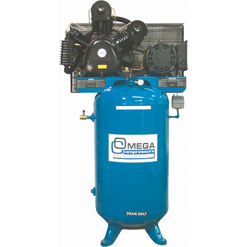 Industrial Series Air Compressors - Vertical Compressors - Two Stage, 66.6 Gal. (80 US Gal) Seaboard Timber Mart
