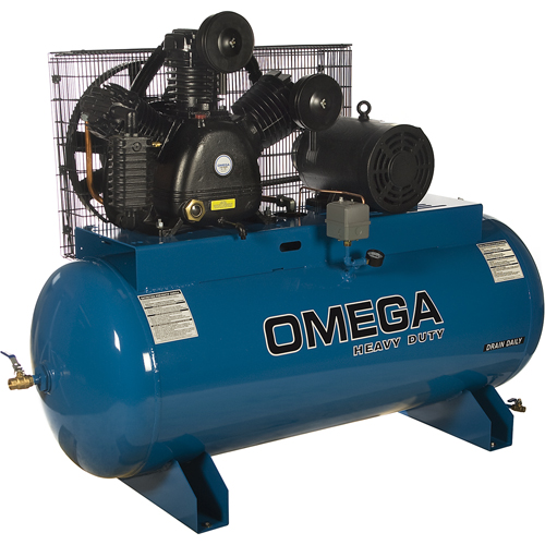 Industrial Series Air Compressors - Horizontal Compressors - Two Stage, 100 Gal. (120 US Gal) Seaboard Timber Mart