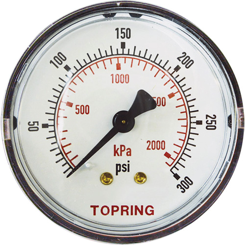 Manom&egrave;tre de rechange,  2", 0 - 175 psi, Fixation arri&egrave;re, Analogique Seaboard Timber Mart