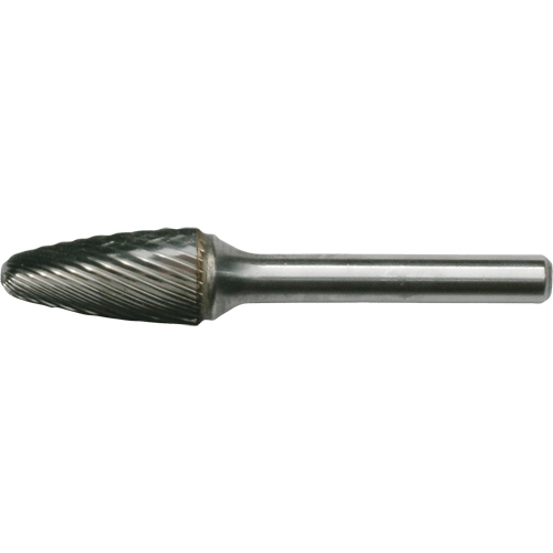 Solid Carbide Burrs - Tree Shape with Ball Nose, SF-1, 1/4" Dia., 5/8" Depth of Cut Seaboard Timber Mart