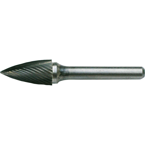 Solid Carbide Burrs - Tree Shape Pointed End, SG-51, 1/4" Dia., 1/8" Shank, 1/2" Depth of Cut Seaboard Timber Mart