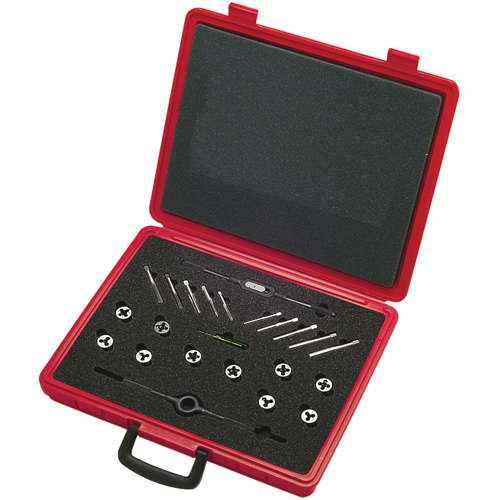 Tap & Die Sets with Production Hand Taps and Carbon Steel Round Adjustable Dies, 20 Pieces Seaboard Timber Mart