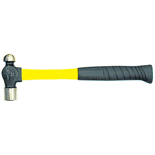 Heavy-Duty Fibreglass Handle Ball Pein Hammer, 8 oz. Head Weight, Plain Face, Cushion Handle Seaboard Timber Mart