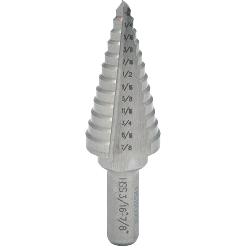 Progressive Step Drill, 1/4" - 3/8" , 1/8" Increments, High Speed Steel Seaboard Timber Mart