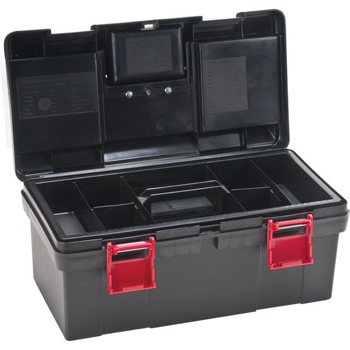 Plastic Tool Box, 17-1/2" W x 9-1/2" D x 8" H, Black Seaboard Timber Mart