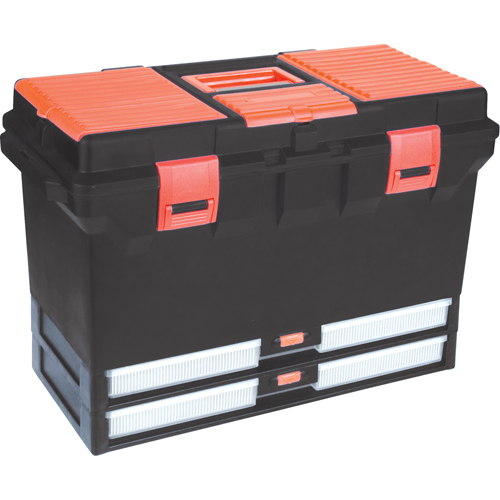 Coffres &agrave; outils en plastique, 22" la x 11" p x 14-1/2" h, Noir Seaboard Timber Mart